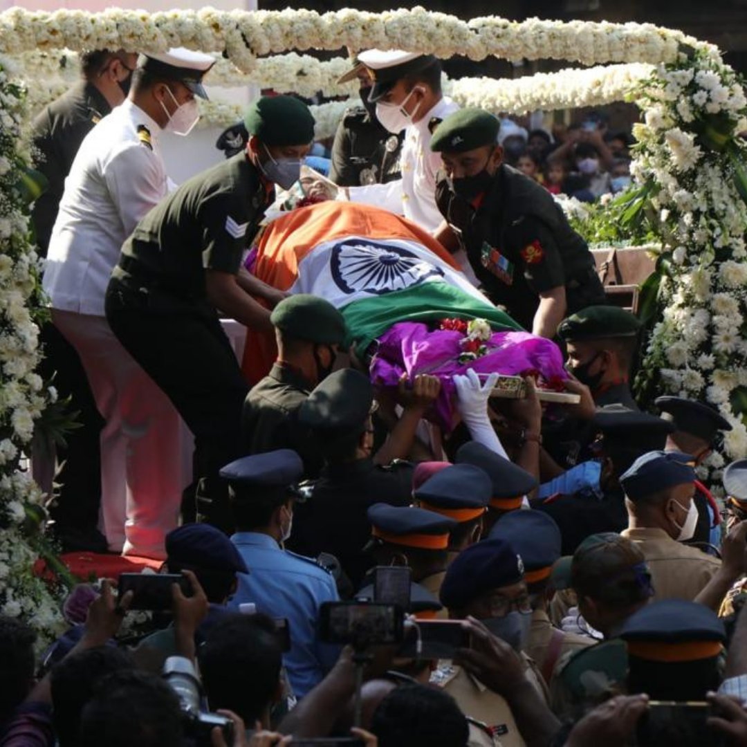 Funeral Of Singer Lata Mangeshkar At Shivaji Park