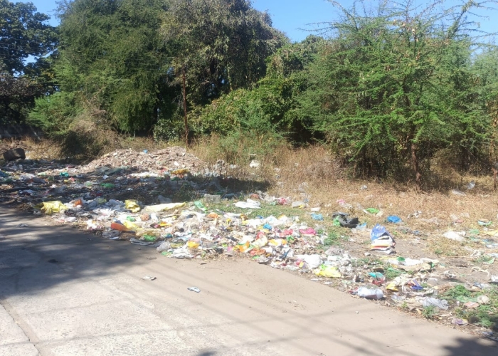 dhar garbage on road