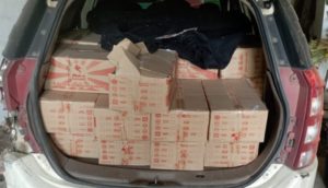 illegal liquor seized by car