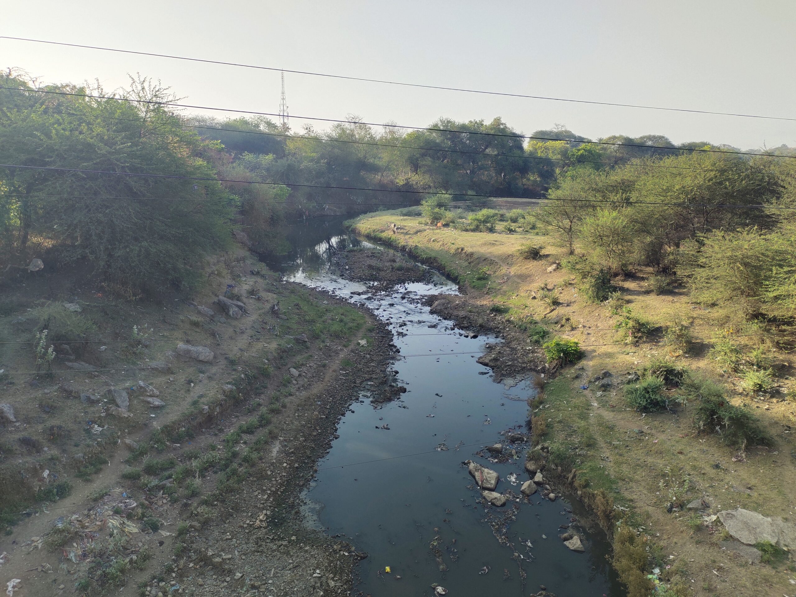 Gambhir river flowing through Mhow city has become polluted : Deshgaon News