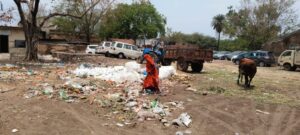 garbage on road