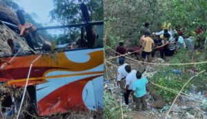 maharashtra bus fell in gorge