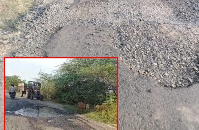 damage road in badnawar assembly seat